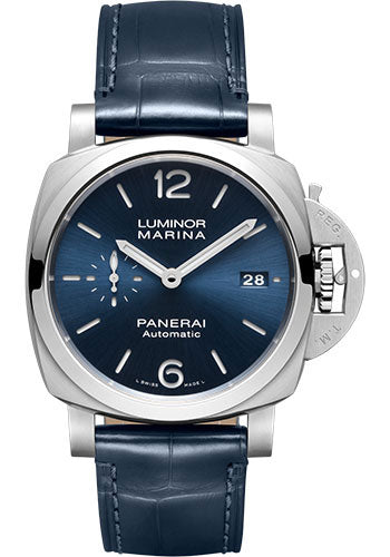 Panerai Luminor Marina - 42mm Brushed Steel Case - Blue Sun-Brushed Dial - PAM01393